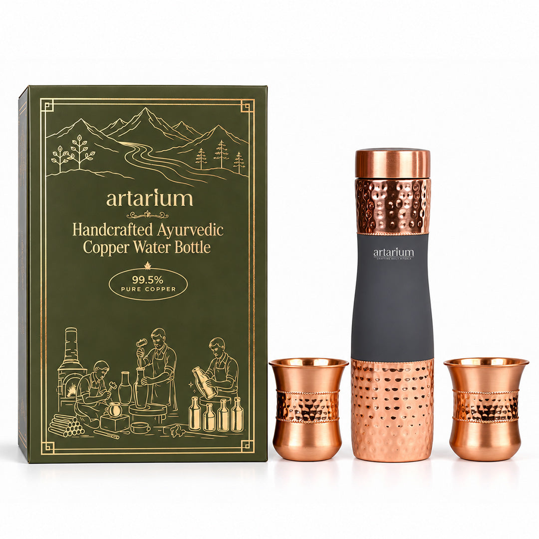 Hammered Bottle with cups with premium packaging